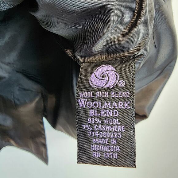 Vintage Wool Cashmere Blazer Size 10P Gray Office Career Tailored Fit Context - Picture 13 of 16